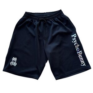 Psycho Bunny Athletic Shorts Black Iridescent Logo S